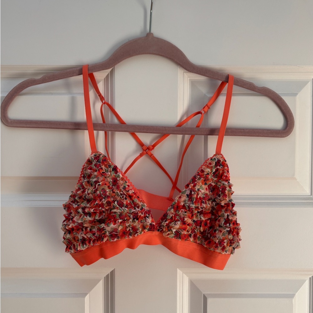 Aerie Orange Lace Bralette